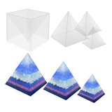 3 Moldes De Pirámide De Silicona Transparente Súper Grandes
