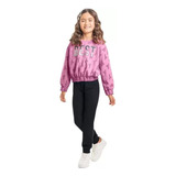 Conjunto Juvenil Blusa Cropeed E Calça Moletom Tam 16 Kyly