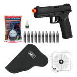 Pistola Airsoft Co2 Aps Z1 + Coldre + 5k Bbs Velozter 0.20g