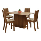 Sala Jantar Luana Madesa Mesa Tampo Madeira 4 Cadeiras Rbm Cor Rustic/bege Marrom Mdja0400885zfbm