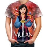 Camiseta Camisa Personalizada Mulan Princesa Disney Art