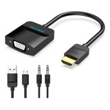 Adaptador Hdmi Macho Para Vga Fêmea 1080p Com Audio Micro-b