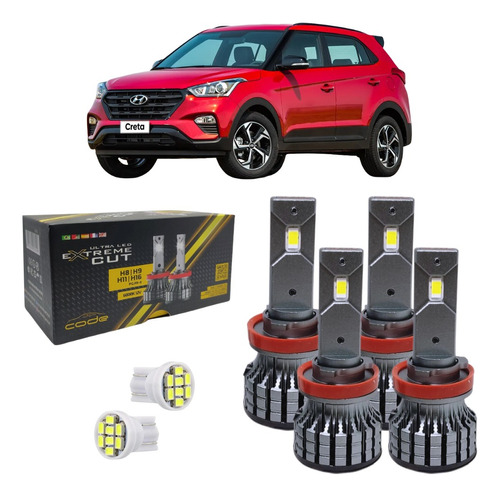 Kit Lâmpadas Ultra Led Extreme Cut Farol Creta Com Projetor