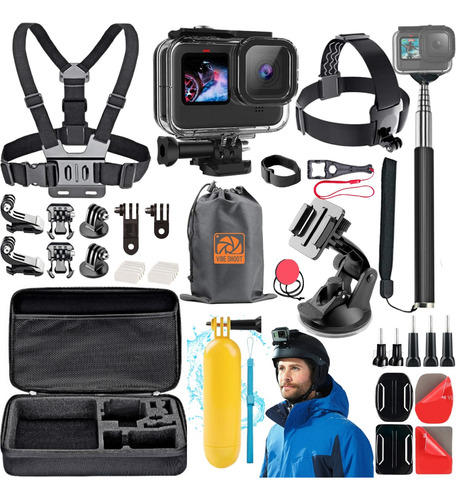 Kit Aventura Caixa Estanque Acessório Gopro Hero 5 6 7 Black