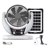 Ventilador Solar Recargable Cargador Powerbank + 1 Bombillo