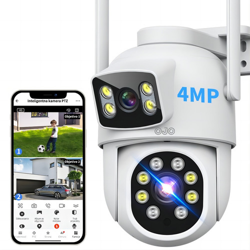 Ojo® 4mp Cámara Vigilancia Exterior Doble Pantalla 2k