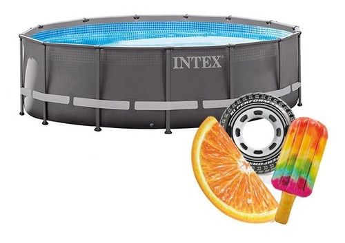 Pileta De Lona Estructural Intex 427x107cm Bomba + Accesori 