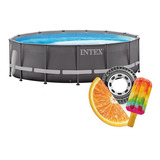 Pileta De Lona Estructural Intex 427x107cm Bomba + Accesori 