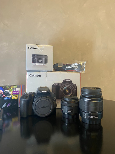  Câmera Canon Eos Rebel Sl3 Com Lente 50mm + Lente 18-55mm