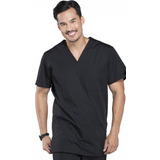 Camisa Pijama Cirúrgico Preto Clássico Masculino Brim Leve 