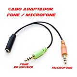 Cabo Adaptador P3 Femea Para P2/ Fone E Microfone Headset Pc