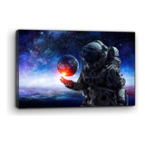 Cuadro Moderno Canvas Astronauta Admirando Luna 90x140cm