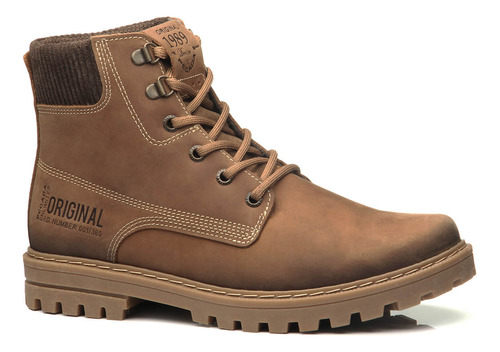 Coturno Pegada Couro Masculino Bota Confortável 181502