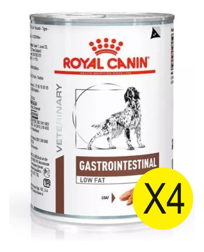 Alimento Royal Canin Gastrointestinal Low Fat 410g Pack X4