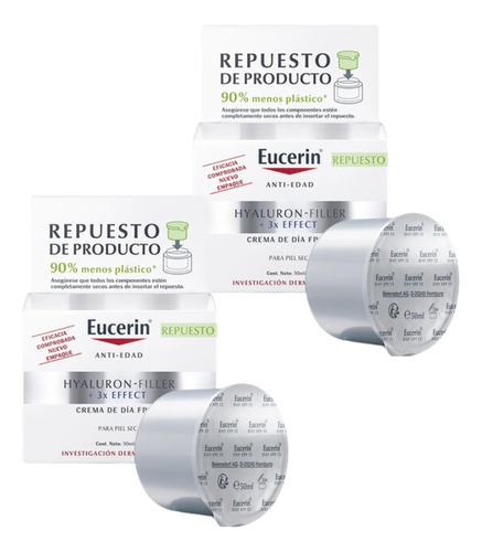 Combo X2 Eucerin Repuesto Crema Antiarruga Día Hyaluronf 50