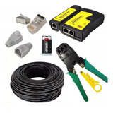 Pack Crimp Rj45+50m.cat5e Ext+10 Rj-45 Blind+capuchon+tester