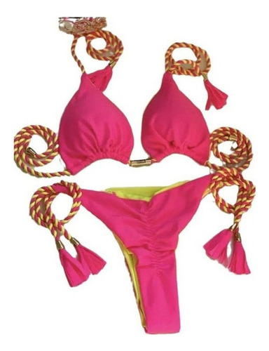 Bikini Boho Trenzado Con Espalda Abierta