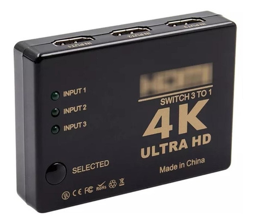 Switch Conmutador Hdmi 3x1 4k Hd