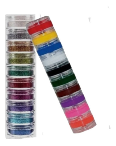 Kit Colormake Tinta Facial + Glitter Potes Com 10 Cores