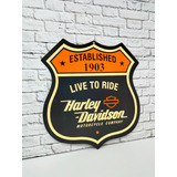Cuadro Harley Davidson Live To Ride 66 Cartel De Metal