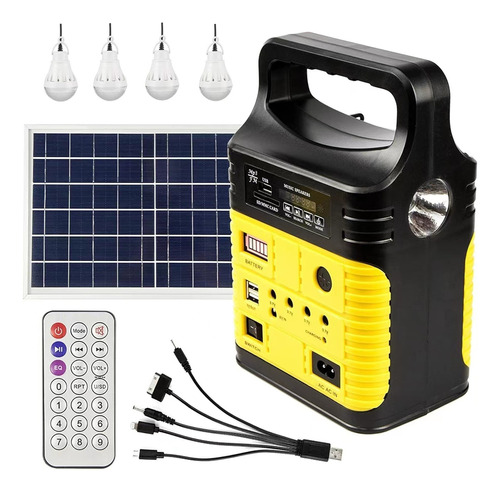 Sistema De Iluminaciòn Solar 10w 4 Focos Lion Tools