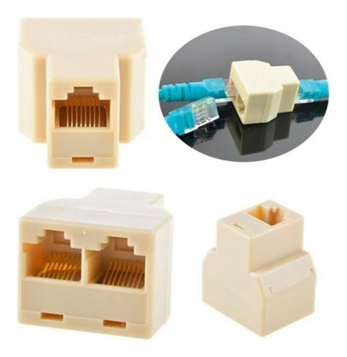 Adaptador Splitter Ethernet Rj45 1 Jack A 2 Jacks 8 Hilos