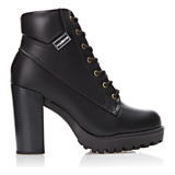  Moleca  Bota Coturno  5325.119  Adultos Feminino  Preto Lisa