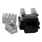 Jack Rj45 Macho- Hembra Conector Red Cat 5e X 14 Uni Negro