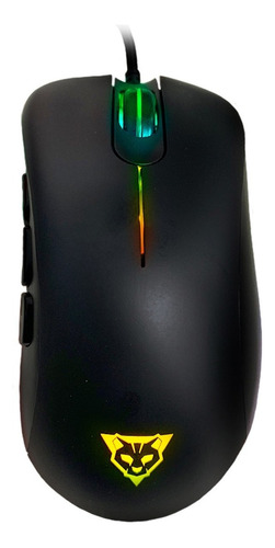 Gaming Mouse Óptico Ocelot Ogmm01 6400dpi 8 Botones Led Rgb Color Negro