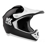 Casco Para Moto Cross Halcon Mx Road  Negro Y Blanco Talle M 