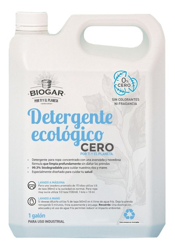 Detergente Para Ropa Cero 1gal - L a $20725