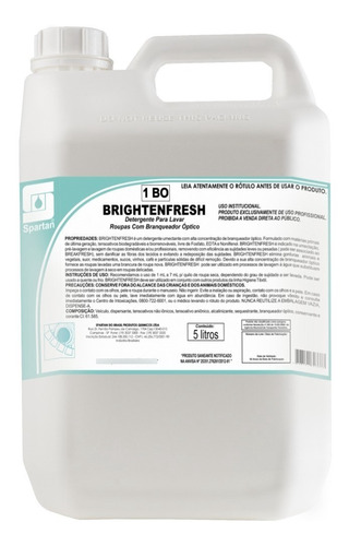 Branqueador Clareador Óptico Brightenfresh Spartan 5l