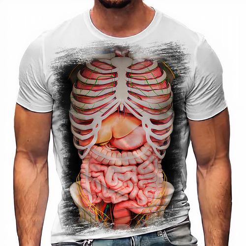 Camiseta Anatomia Raio X Orgãos Homem A