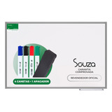 Quadro Branco Lousa Moldura De Aluminio 100x70 C/ Brinde