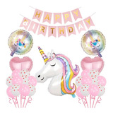 Set Unicornio Globos De Cumpleaños Decoración Kit Fiesta 