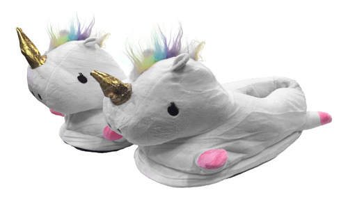 Pantuflas Unicornio Peluche Algodón Antideslizantes Abrigada