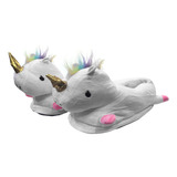 Pantuflas Unicornio Peluche Algodón Antideslizantes Abrigada