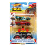 Set De 2 Autos Hotwheels - Diseña Tu Monster Trucks