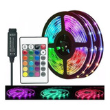 Cinta Led Multicolor Rgb Luz 5mts + Control + Adaptador