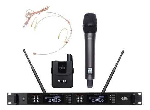 Amw Bm400 Microfone Sem Fio Digital Uhf Bastão E Auricular !