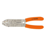 Pinza Pelacable Crimpadora Corte Cable Trenzado 26 A 10 Awg Color Naranja