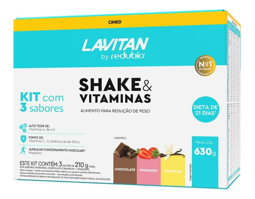 Lavitan Redubío Shakes&vitaminas C/3 Sabores 630g Dieta 21/d