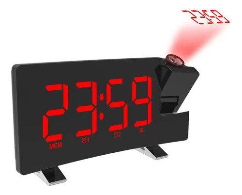  Reloj Digital Alarma Despertador Proyector Led Pared Techo