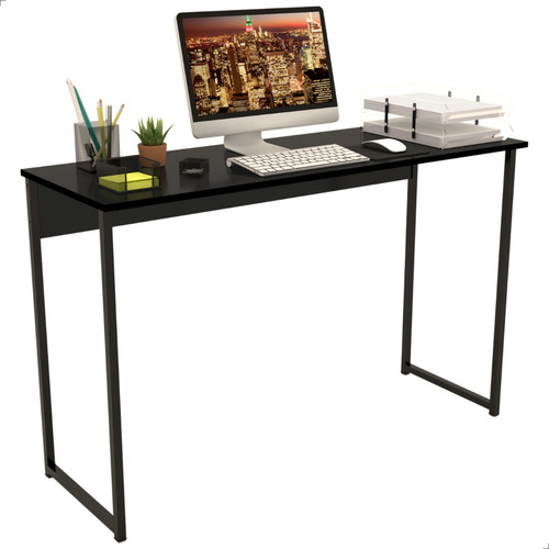 Mesa Escrivaninha Industrial Compacta 120cm Multiuso Moderna