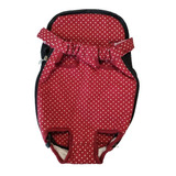 Mochila Transportadora Perro, Gato. Mascotas. Roja Lunares