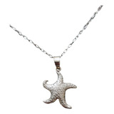 Cadena Collar Estrella De Mar Hombre Plata 925 + Caja Regalo