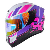 Casco Moto Edge Integral F. M.88 Rosado Certificado Dot