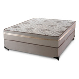 Cama Box Casal Hellen Strong One Face Espuma D45 Bege/marrom