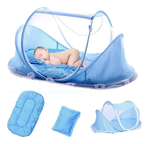 Toldillo Cuna Portátil Para Bebes+doble Alcolcho Y Almohada 