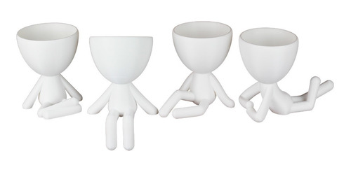 Vaso Decorativo Robert Planta Para Suculentas - Kit Com 4